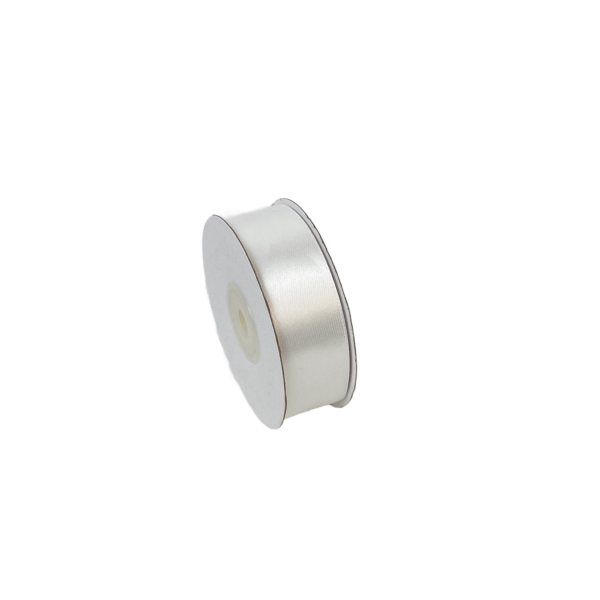 Panglica de satin 25mm/22.86m alb