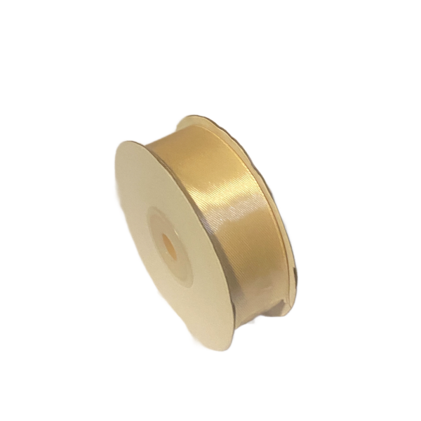 Panglica de satin 25mm/22.86m crem inchis
