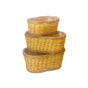 Cos impletit oval impletit galben 22/12/9cm
