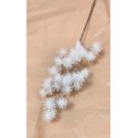Creanga cu scaieti gliterati albi 45cm