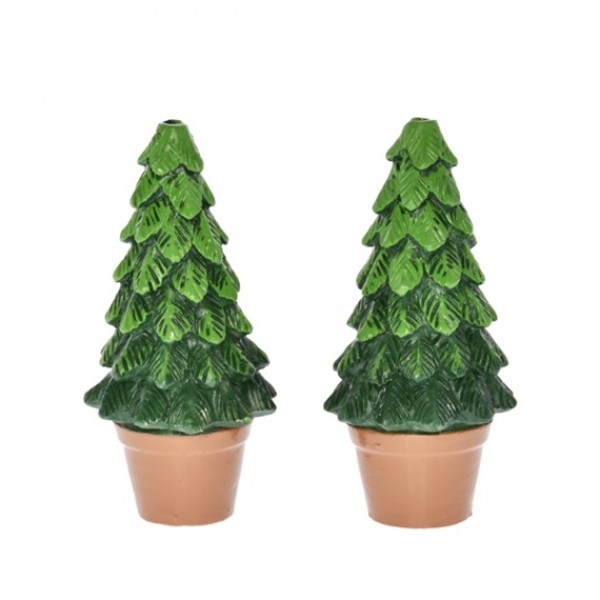 Brăduți de ceramica la set de 2 bucăți 8cm