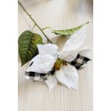 Crăciuniță albă cu carouri 70cm