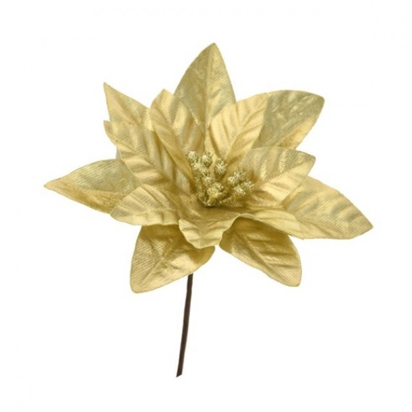 Craciunita de catifea 13cm aurie