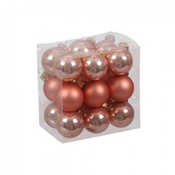 Globuri de sticla 3cm roz somon