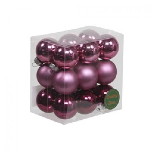 Globuri de sticla 3cm roz mura