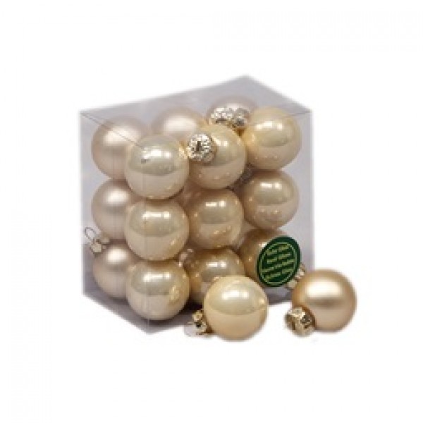 Globuri de sticla 3cm crem