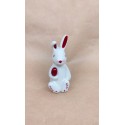 Iepuraș de ceramica lucioasa 10cm cu ou