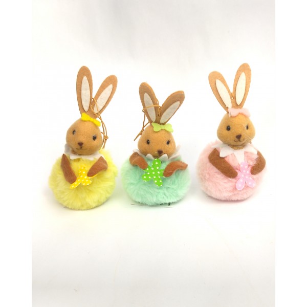 Iepuraș textil cu agățătoare 12cm