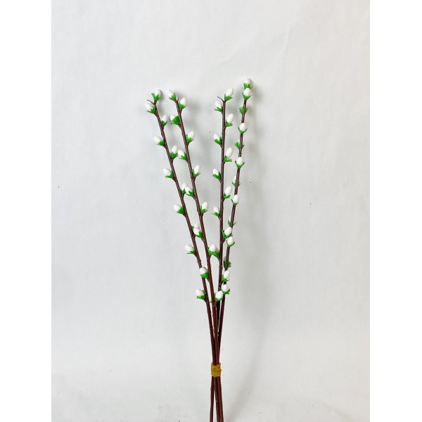 Crenguta cu matisori artificiali cu verdeata 37cm 4fire/set