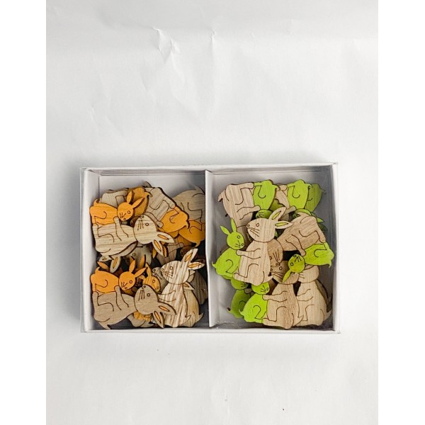 Iepuras de lemn 4/3 cm 24 buc/set